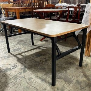 Bàn Làm Việc Chân Gập 1m2 Chân Sắt Mặt Gỗ Cũ